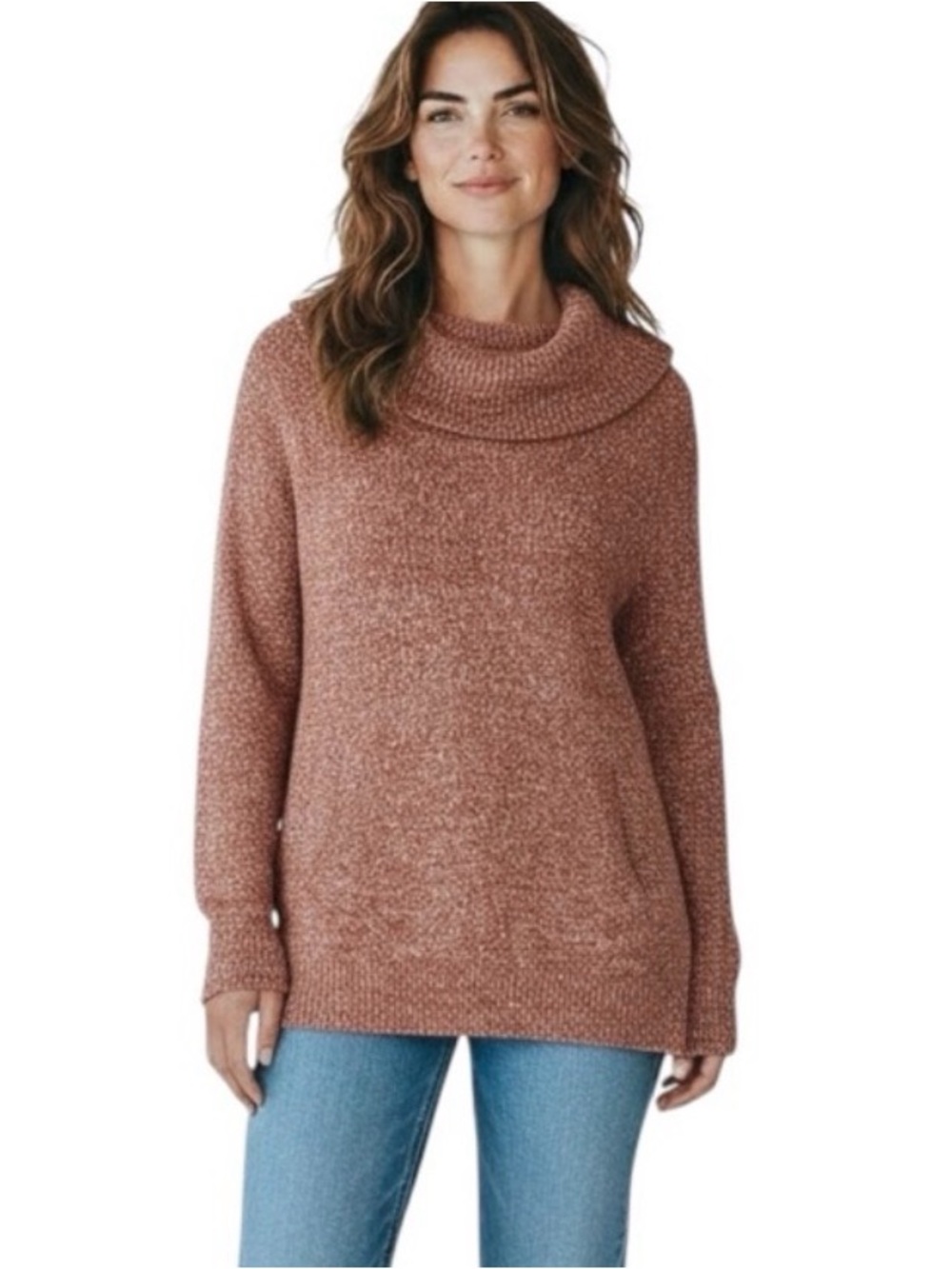 Duluth Orange Heritage Cowl Neck Tunic Pullover Sweater size XL